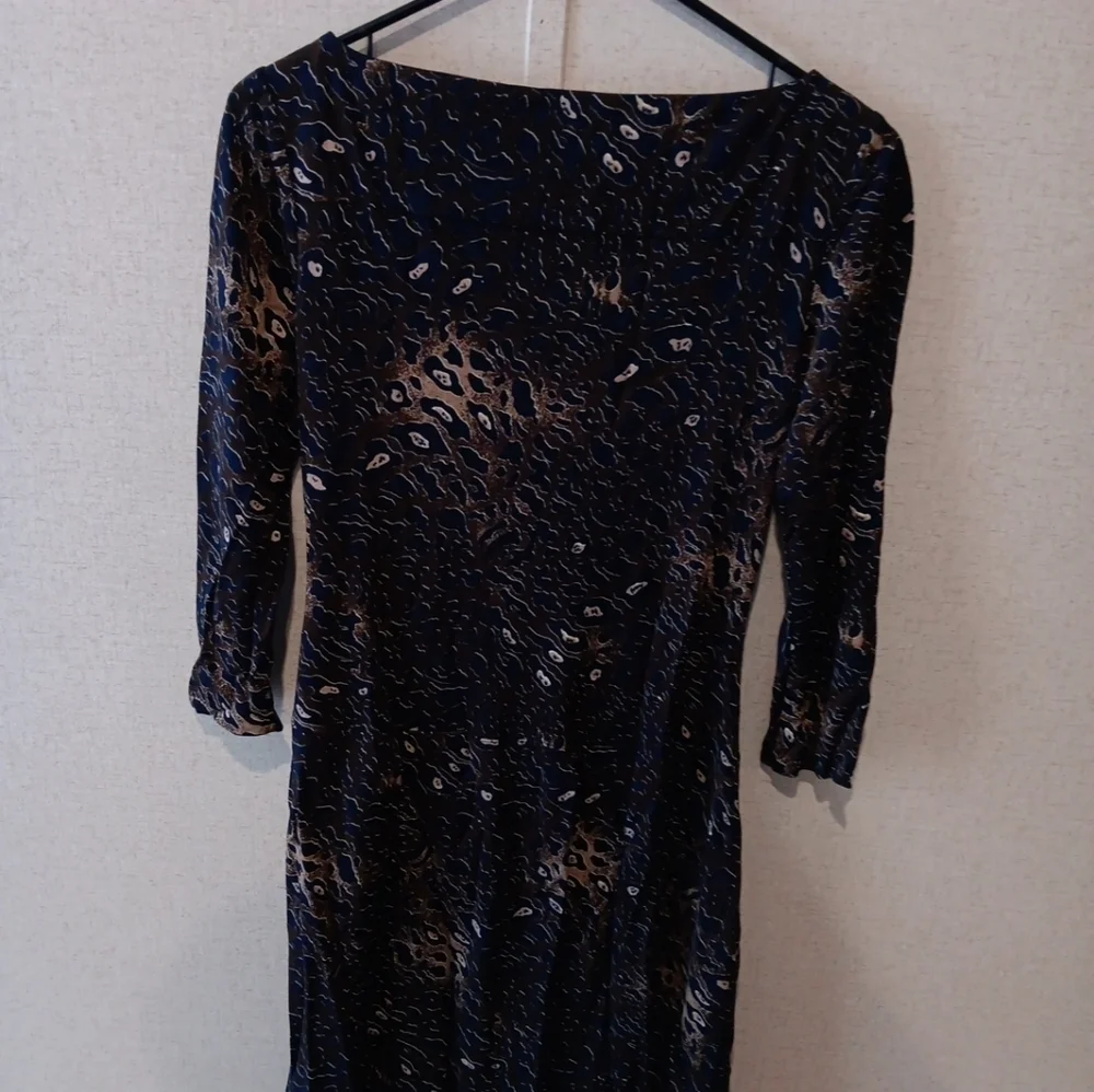 Tory Burch Womens Boat Neck Sheath Dress Blue Size XS